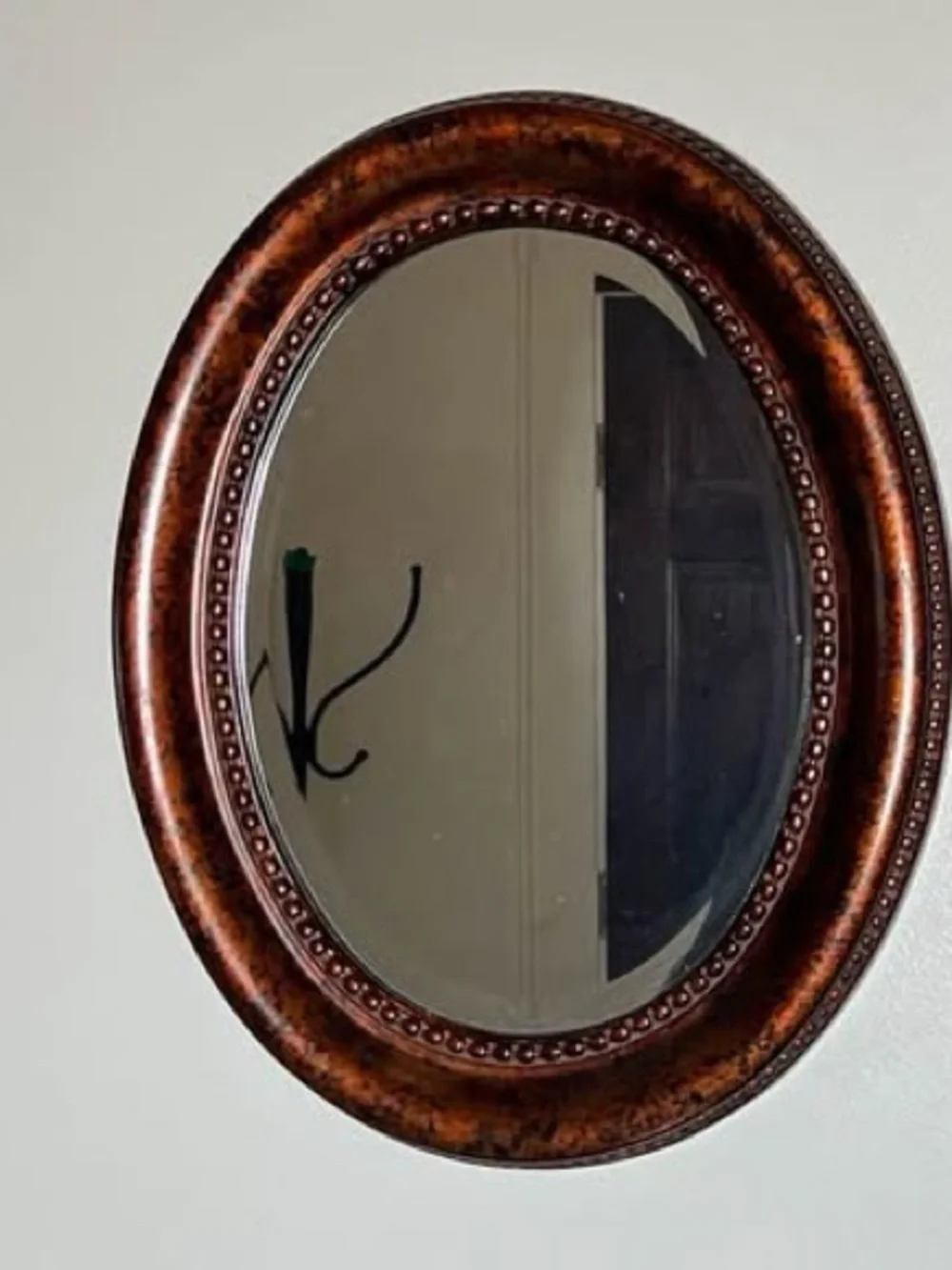 Oval Decorative Wall Mirror in Rich Copper-Brown